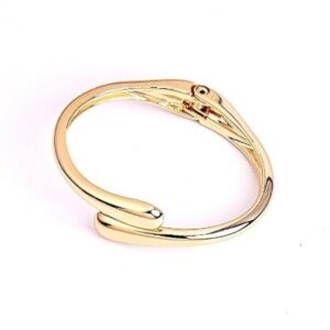 Bracelete articulado com detalhe em gota dourado em verniz Italiano.