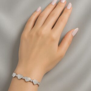 BRACELETE DE CORAÇÃO DE RÓDIO