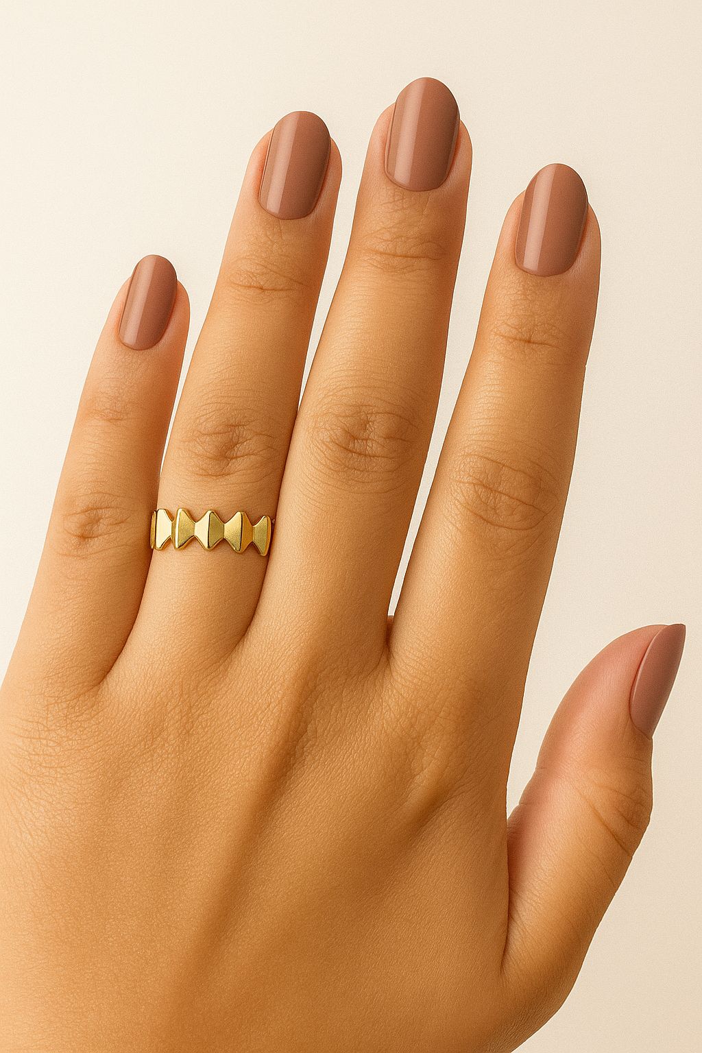 ANEL AJUSTÁVEL ZIG ZAG BANHADO A OURO 18K