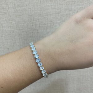 BRACELETE DE RIVIEIRA DOURADO PEDRA REDONDA