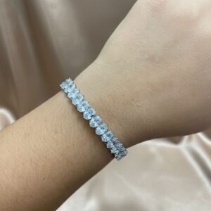 BRACELETE RIVIEIRA PRATA COM PEDRAS OVAIS