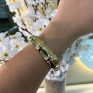 BRACELETE ESCULPIDO DOURADO BANHADO A OURO 18K