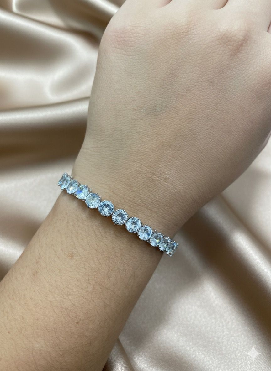 BRACELETE RIVIEIRA PRATA COM PEDRAS REDONDAS - Imagem 2