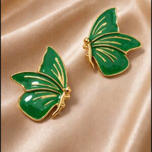 BRINCO ESMALTADO BORBOLETA GREEN GOLD