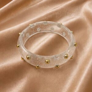 BRACELETE EM RESINA COM GLITER