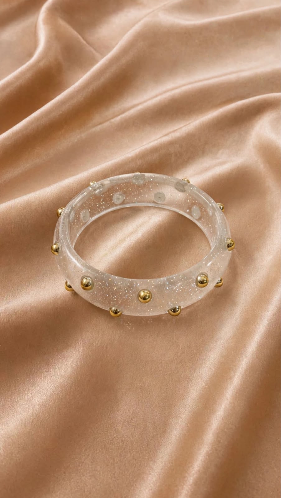BRACELETE EM RESINA COM GLITER