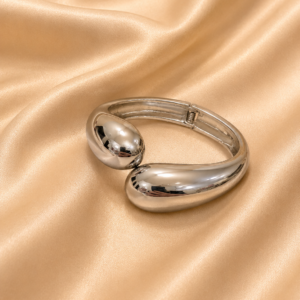 BRACELETE GOTA DUPLA VERNIZ PRATA VERNIZ ITALIANO