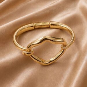 BRACELETE MODERNO ORGANICO DOURADO