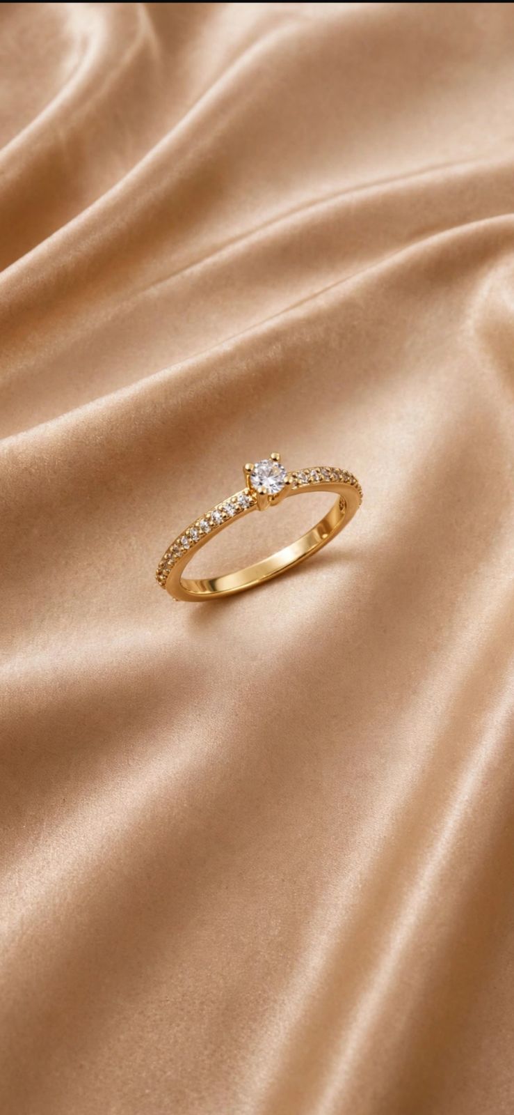 ANEL SOLITARIO MINIMALISTA DOURADO