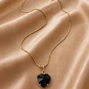 COLAR CORAÇÃO PRETO