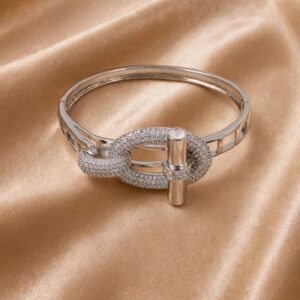 BRACELETE ELO CRAVEJADO PRATA
