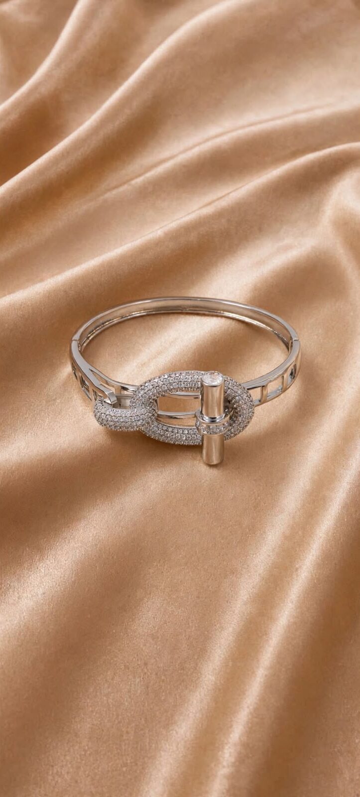 BRACELETE ELO CRAVEJADO PRATA