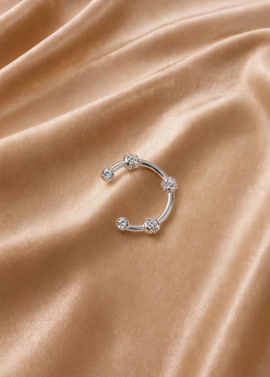 PIERCING FAKE BOLINHAS PRATA