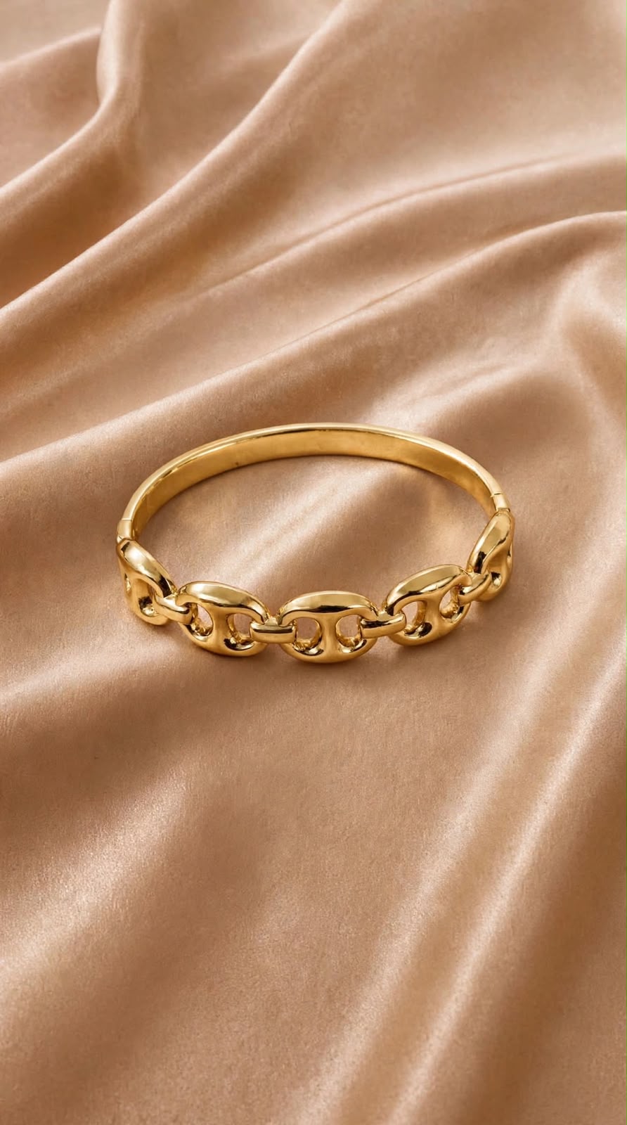 BRACELETE BOTÃO ELOS DOURADO