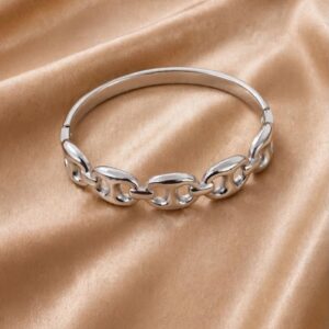 BRACELETE BOTÃO ELOS PRATA