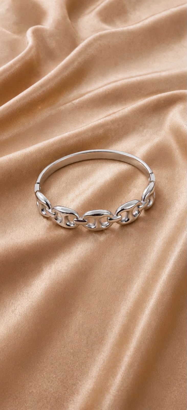 BRACELETE BOTÃO ELOS PRATA