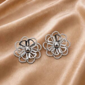 BRINCO FLOR DUPLA PRATA