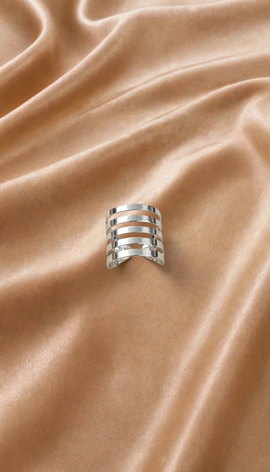 ANEL 5 ELOS AJUSTAVEL PRATA