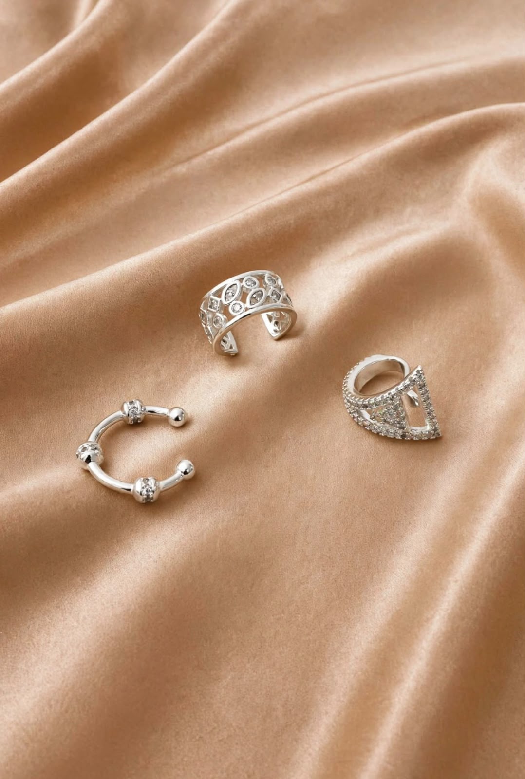 KIT 3 PIERCING FAKE PRATA 925